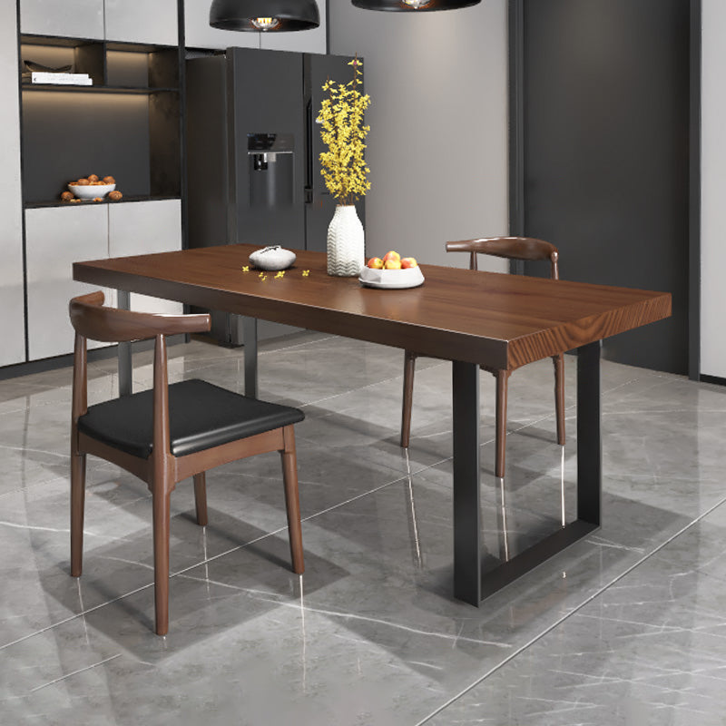 Industrial Dining Table Set 1/3/5/7 Pcs Solid Wood Dining Table and Cow Horn Chairs