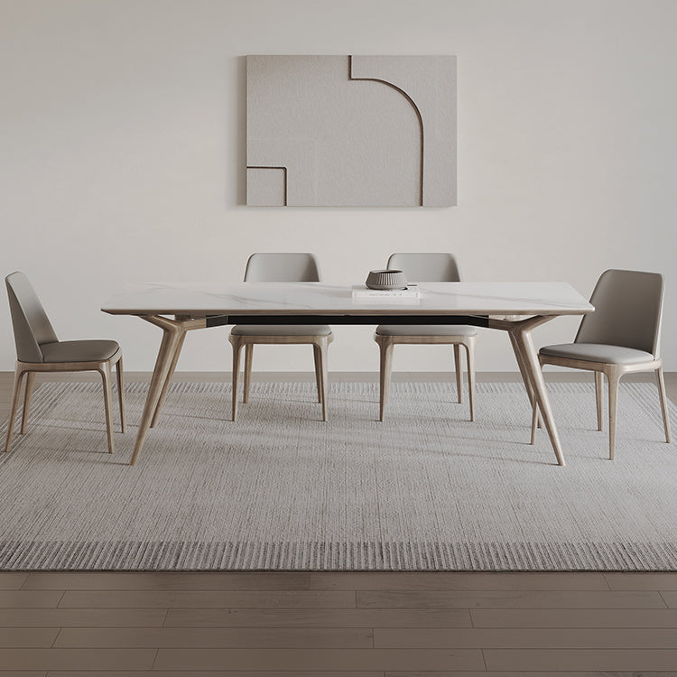 Sintered Stone Dining Set 1/2/5 Pcs Solid Wood Frame Dining Table and Chairs