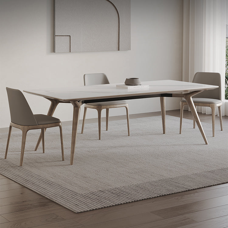 Sintered Stone Dining Set 1/2/5 Pcs Solid Wood Frame Dining Table and Chairs