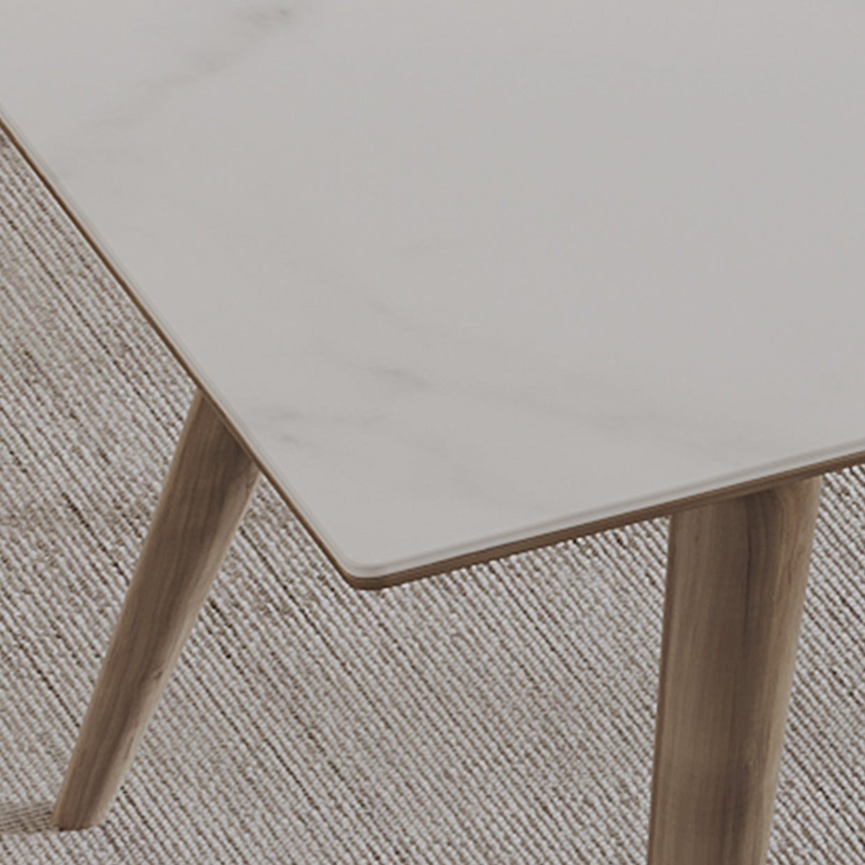 Sintered Stone Dining Set 1/2/5 Pcs Solid Wood Frame Dining Table and Chairs