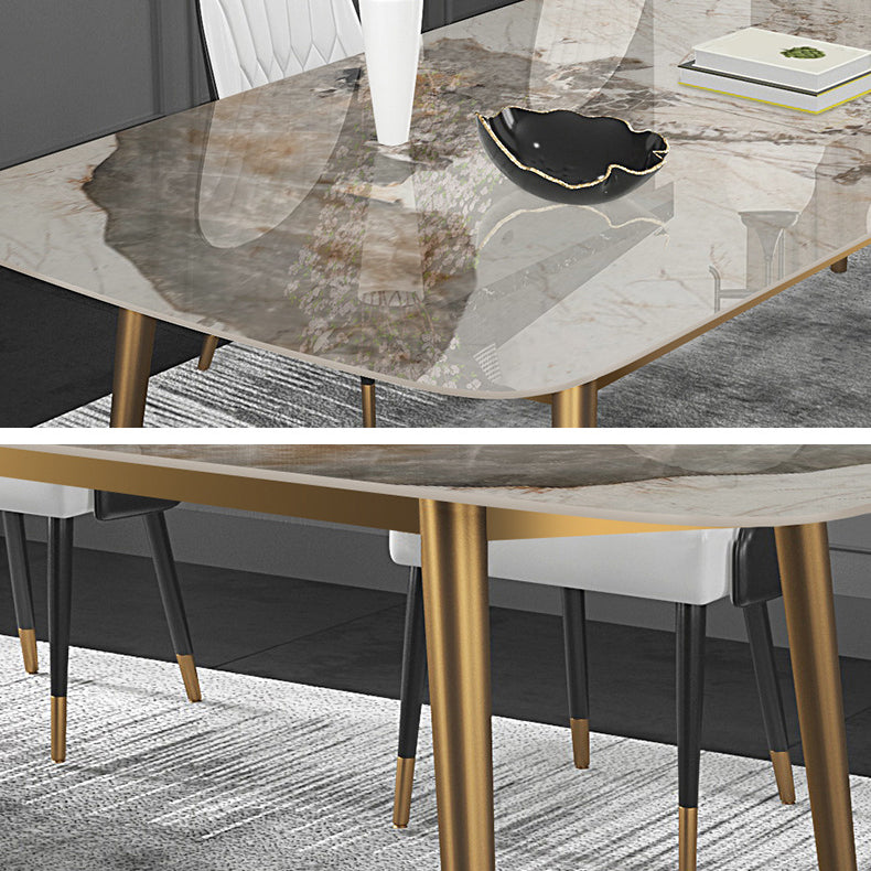 Glam Dinette Set for Dining Room 1/4/6/7 Pieces Glossy White Dining Table Set