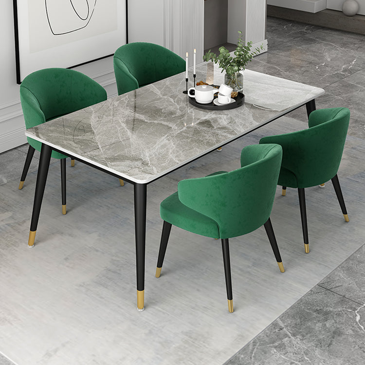 Modern Dining Table Set 1/2/5 Pcs Metal Frame Dining Table and Chairs