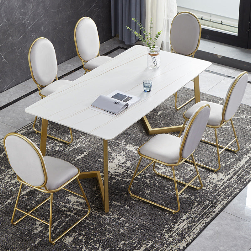 Glossy White Dining Table Set 1/4/5/7 Pieces Glam Dinette Set for Dining Room