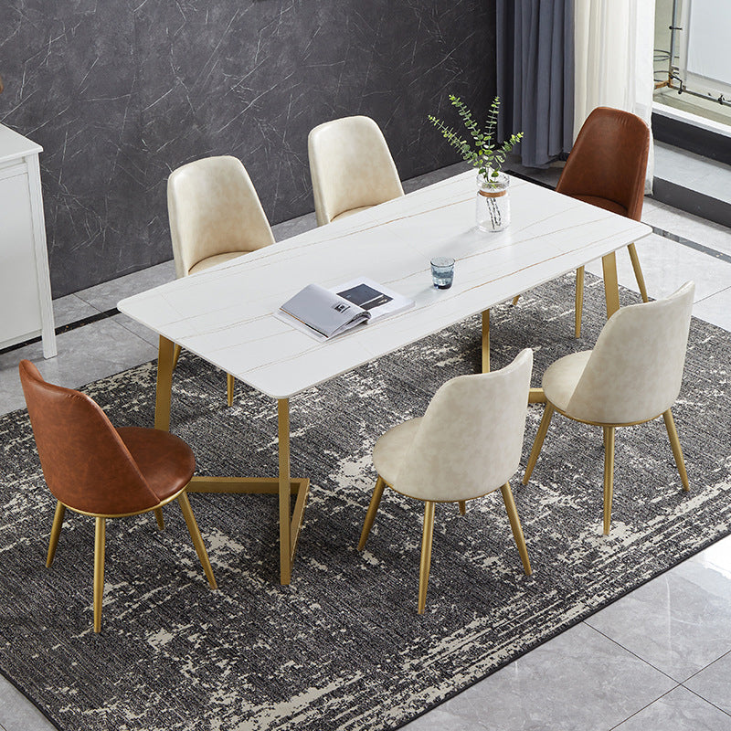 Glossy White Dining Table Set 1/4/5/7 Pieces Glam Dinette Set for Dining Room