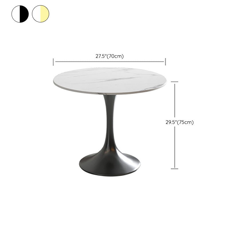 Round Dining Table Set with Metal Chairs 1/5 Pieces Modern Dining Set for Home
