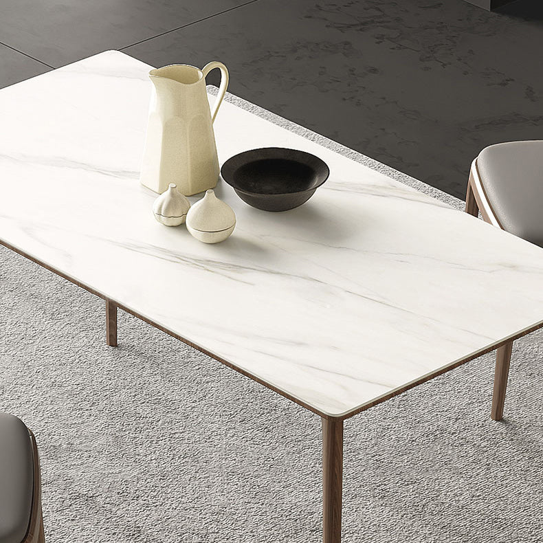 Stone Top Dining Table Set with Ash Wood Frame 1/3/4 Pieces Modern Dinette Set