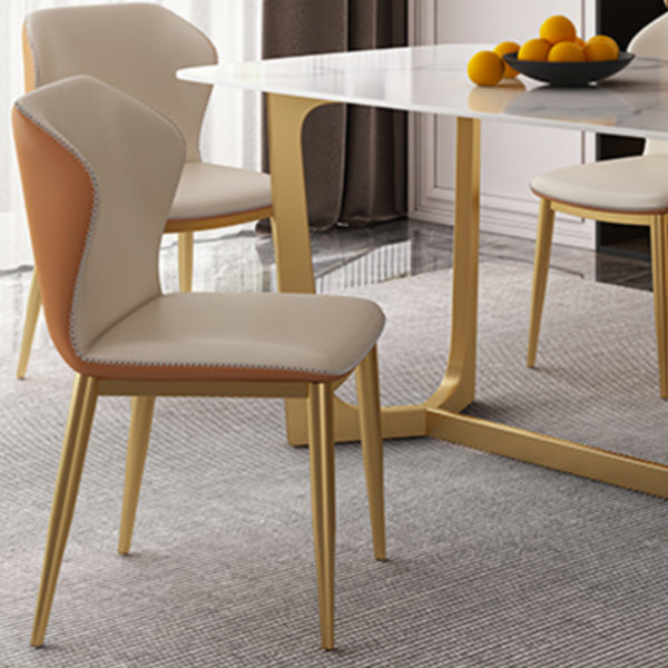 Glam Dining Set 1/4/6 Pcs Gold Stainless Steel Frame Dining Table and Chairs