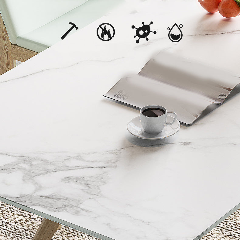 Matte Finish Dining Table Set with Wooden Frame 1/4/5/7 Pieces Glam Dinette Set for Home