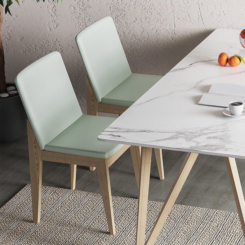 Matte Finish Dining Table Set with Wooden Frame 1/4/5/7 Pieces Glam Dinette Set for Home