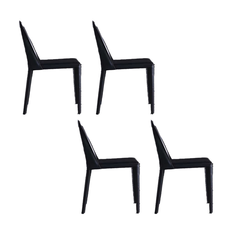 Black Dining Table Set with Solid Back Chairs 1/4/5 Pieces Metal Dinette Set