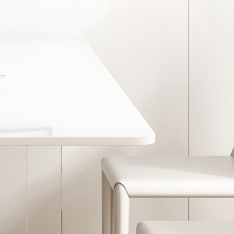 Modern Dining Table Set 1/4/5/7 Pcs Sintered Stone Top Dining Table with Armless Chairs