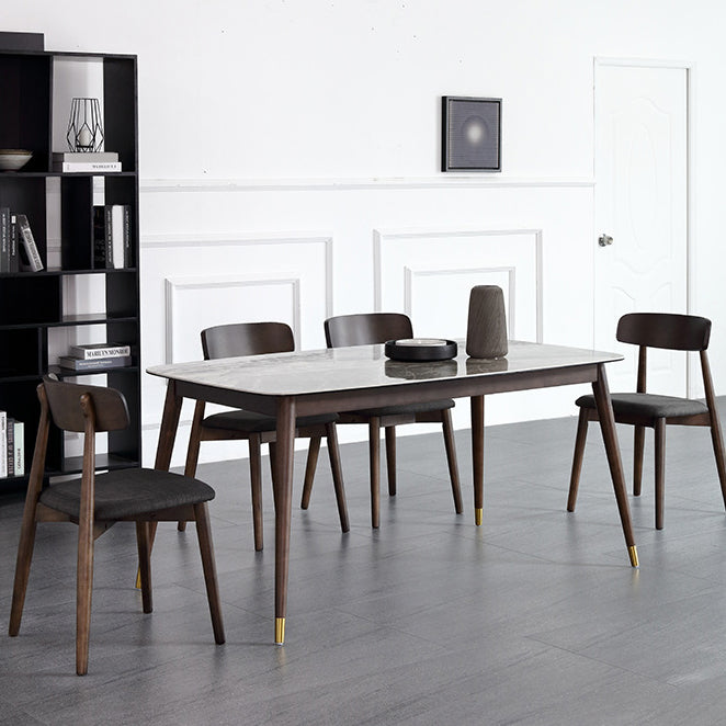 Glossy Gray Dining Table Set 1/4/5/7 Pieces Dinette Set with Wooden Chairs