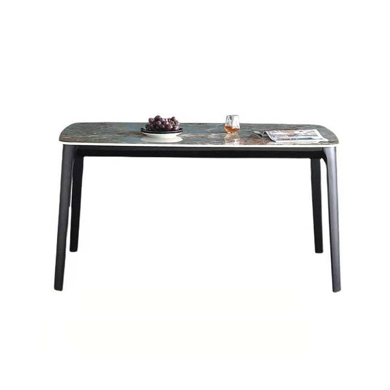 Modern Glossy Blue Dining Table Set 1/2/5/7 Pieces Dinette Set with Wooden Chairs