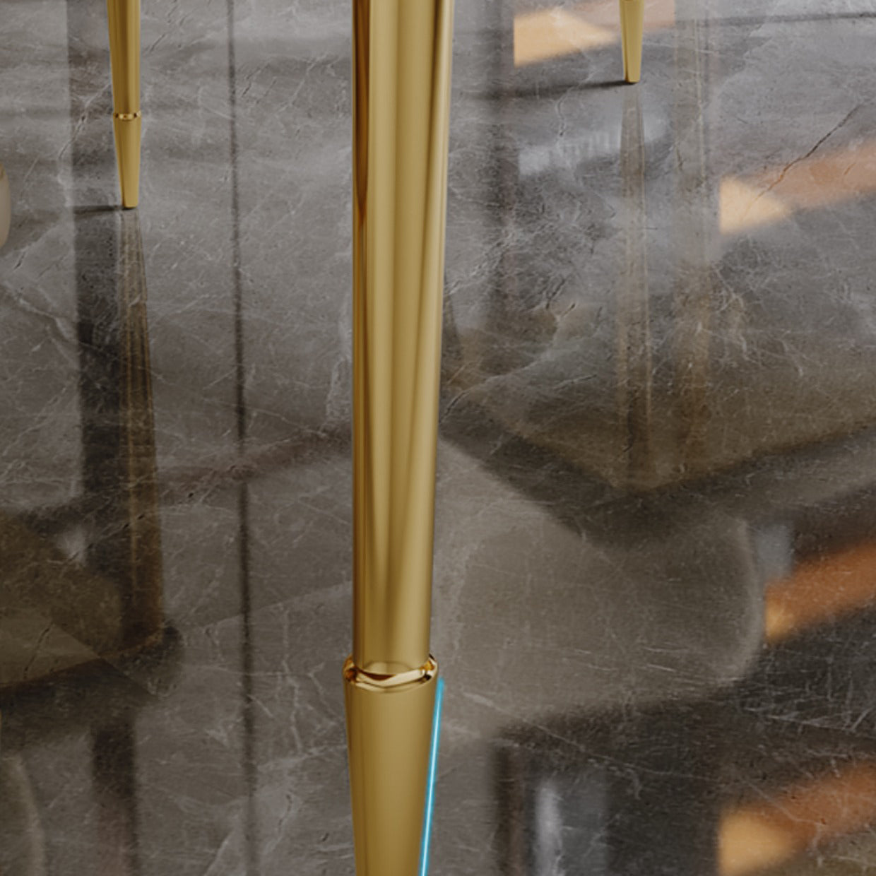 Glam Dining Table Set 1/5 Pcs Rectangle Dining Table with Upholstered Side Chairs