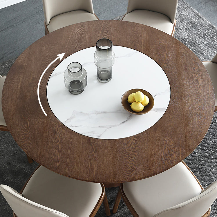 Solid Wood Dining Table Set 1/4/5/7 Pcs Round Dining Table and Armless Chairs