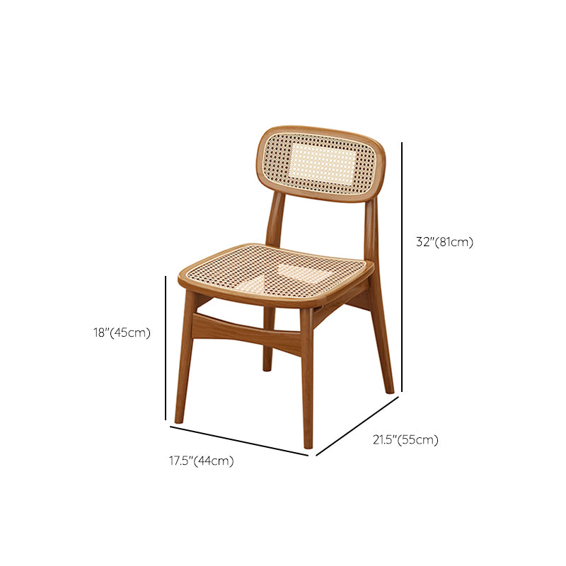 Modern Dining Set 1/5/7 Pcs Solid Wood Dining Table and Chairs in Brown