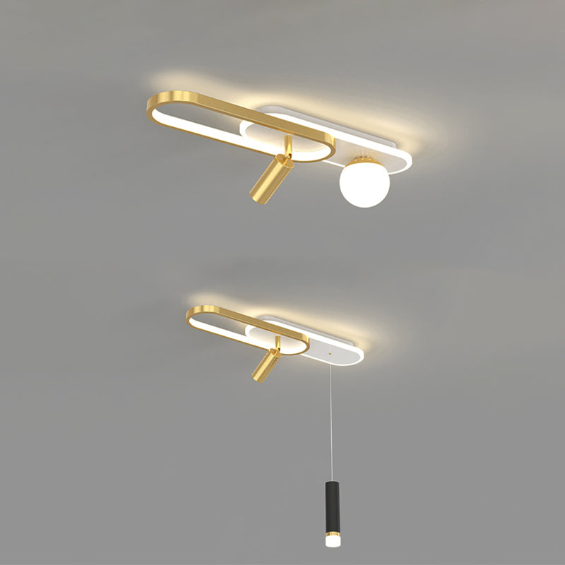 Linear Flush Mount Light Fixture Modern Metal Flush Light for Living Room