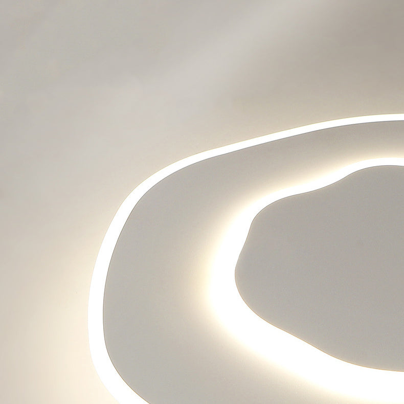 2 - Light Cloud Shape LED Flush Mount in Matte White Iron Modern Ceiling Flush