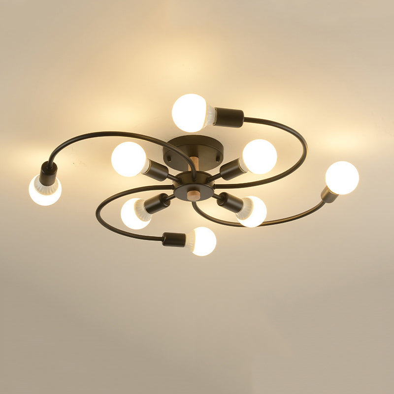 Industrial Ceiling Lamp Simple Metal Flush Mount Light Fixture for Bedroom