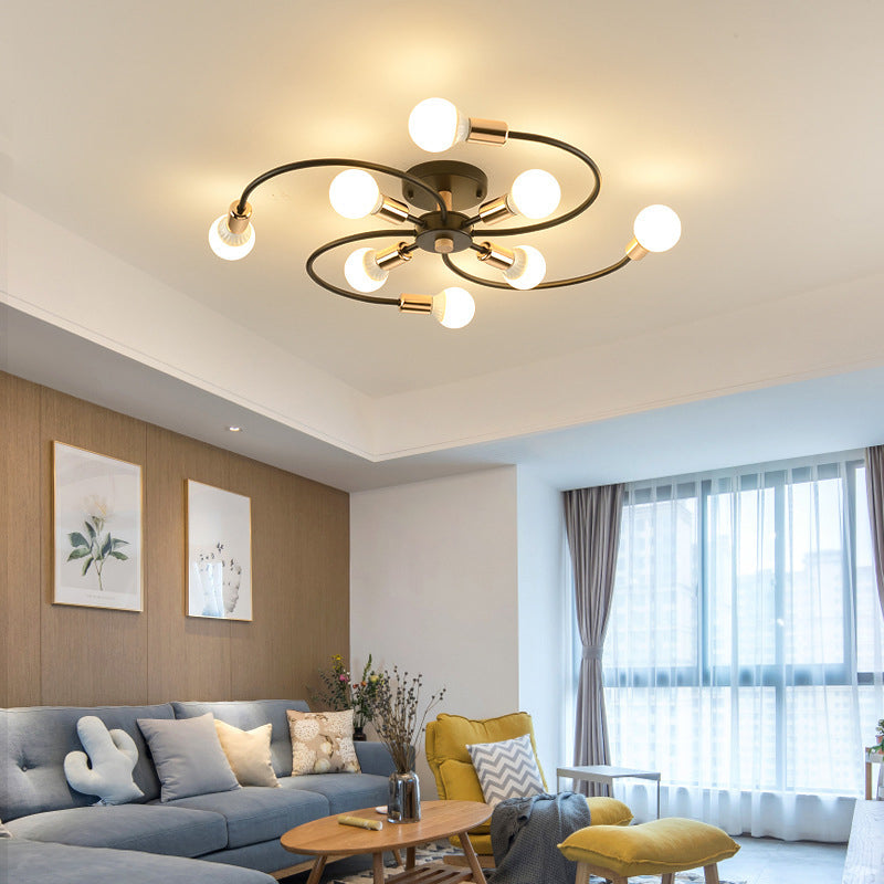 Industrial Ceiling Lamp Simple Metal Flush Mount Light Fixture for Bedroom