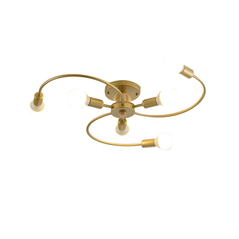 Industrial Ceiling Lamp Simple Metal Flush Mount Light Fixture for Bedroom