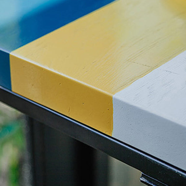 Modern 1/5 Pieces Bar Table Set Rectangle Wood Counter Table with High Stools for Cafe