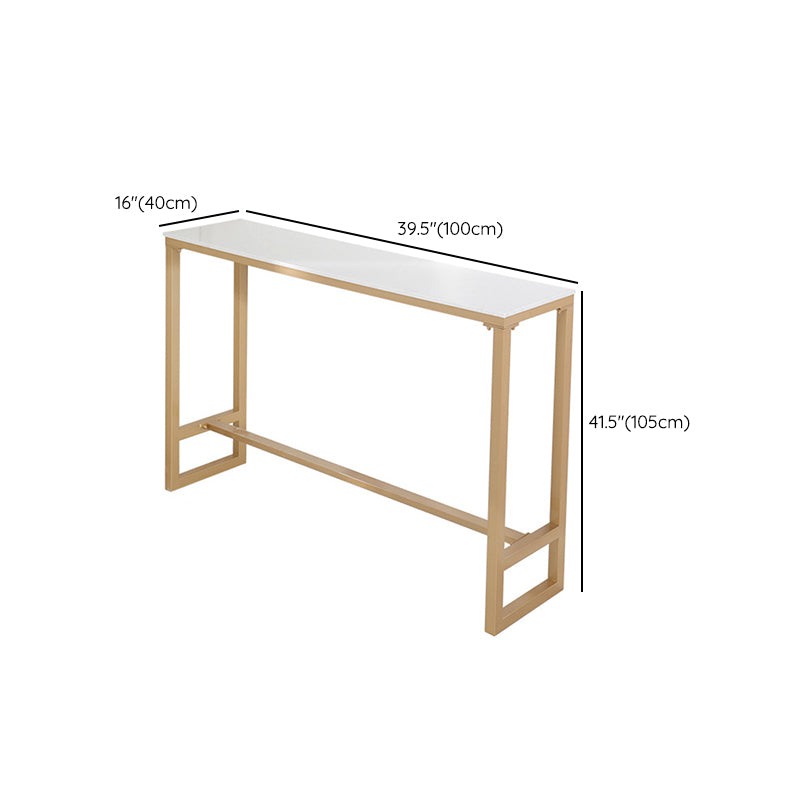 Glam 1/3/5 Pieces Bar Table Set Rectangle Stone Counter Table with Stools for Cafe