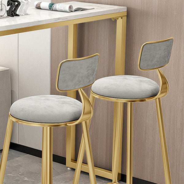 Glam 1/3 Pieces Bar Table Set Rectangle Stone Counter Table with Stools for Cafe