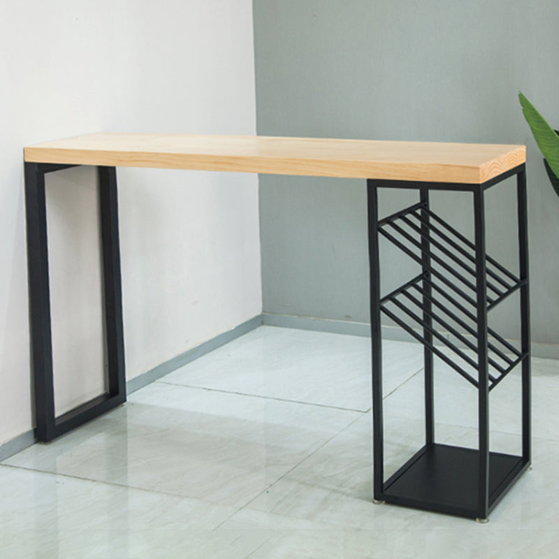 Contemporary Style Bar Table Set 1/2/3 Pieces Rectangle Bar Table with Wood Stools