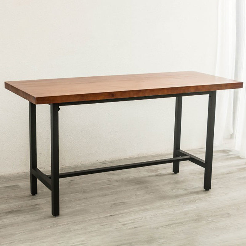 Contemporary Style Bar Table Set 1/2/9 Pieces Rectangle Bar Table with Wood Stools