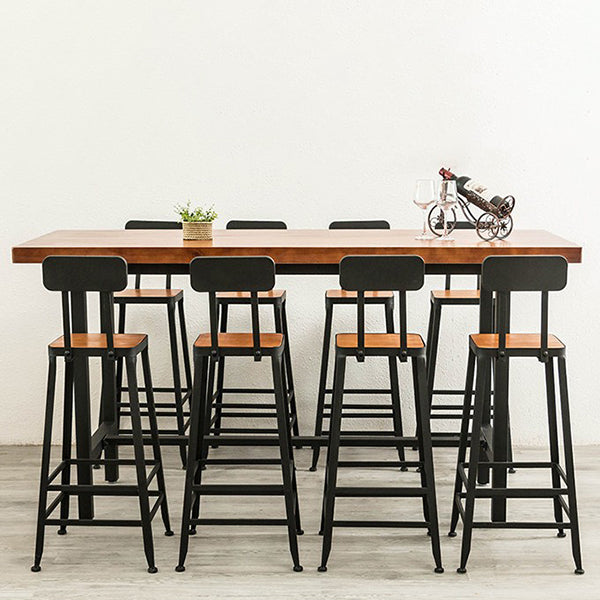 Contemporary Style Bar Table Set 1/2/9 Pieces Rectangle Bar Table with Wood Stools