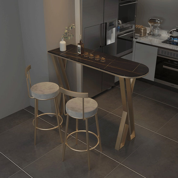 Contemporary 1/2/3/5 Pieces Bar Table Set Rectangle Bar Table with High Metal Stools