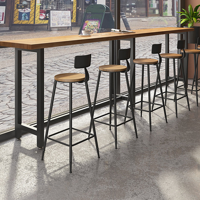 Modern 1/7 Pieces Bar Table Set Rectangle Wood Counter Table with High Stools for Bar