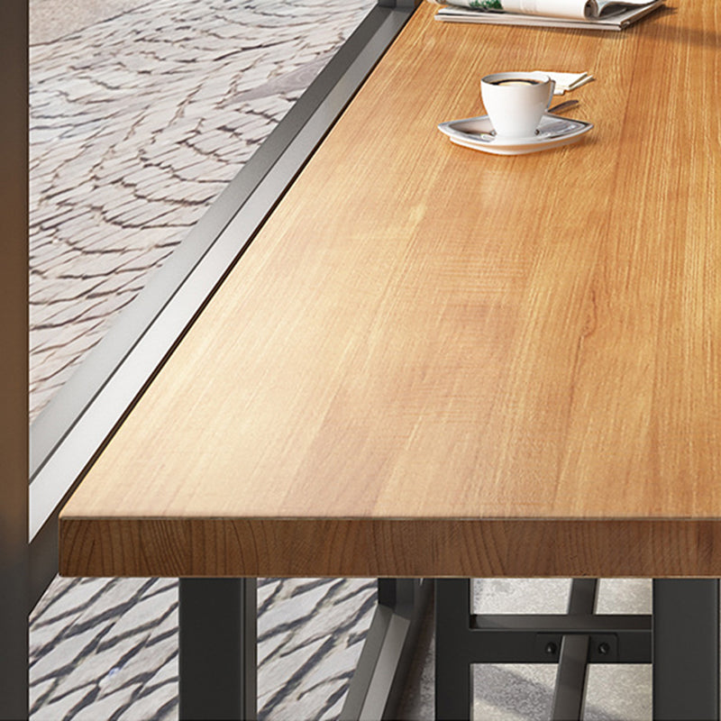 Modern 1/7 Pieces Bar Table Set Rectangle Wood Counter Table with High Stools for Bar