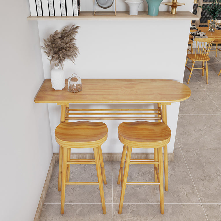 Pine Wood Counter Table Set Contemporary 1/3 Pieces Bar Table Set