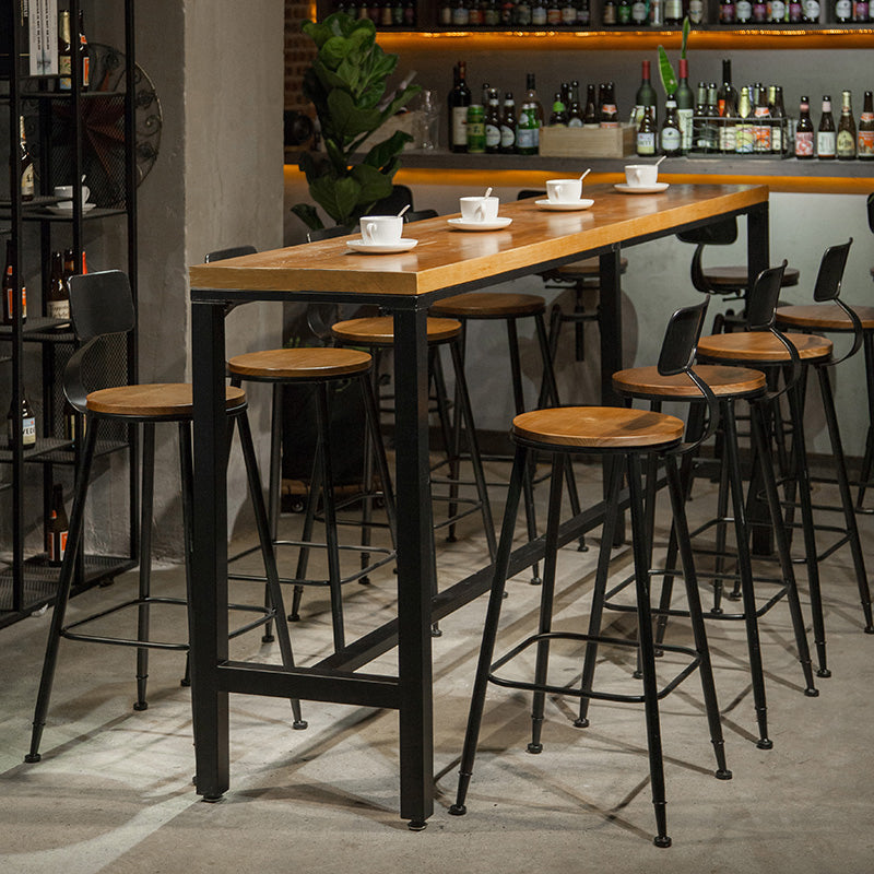 Solid Wood Bar Table Set Modern Rectangle 1/5/9 Pieces Counter Height Pub Set