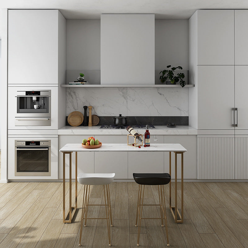 1/3 Pieces Pub Dining Set Glam Rectangular Table and Stool for Bar