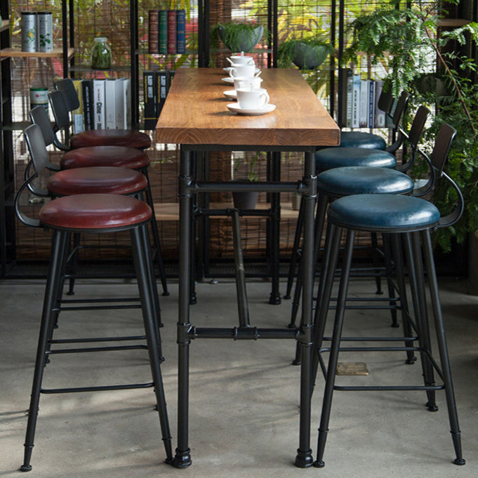 1/9 Pieces Table and Stool Set Solid Wood Counter Height Pub Set