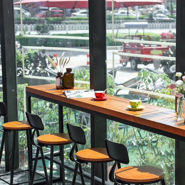 Modern Bar Table Set 1/2/5 Pieces Rectangle Bar Table and Stool with Metal Footrest