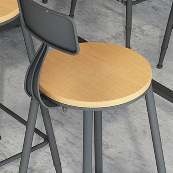 1/7 Pieces Indoor Bar Table Set Industrial Wooden Bar Table and Stools with Footrest