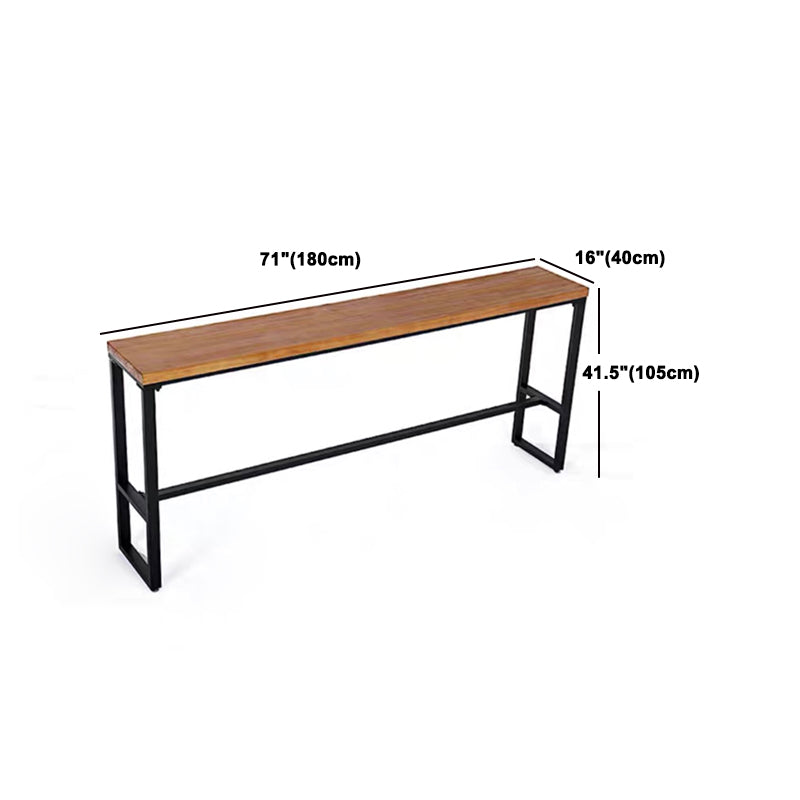 1/7 Pieces Indoor Bar Table Set Industrial Wooden Bar Table and Stools with Footrest