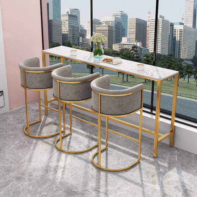 Sintered Stone Bar Table Set 1/2/3/4/7 Pieces Luxury Bar Table and Stools with Footrest