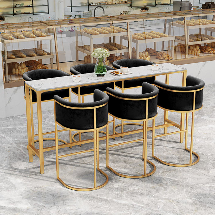 Sintered Stone Bar Table Set 1/2/3/4/7 Pieces Luxury Bar Table and Stools with Footrest