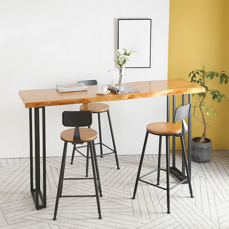 Modern 1/4/7 Pieces Bar Table Set Rectangle Pine Wood Counter Table for Balcony Cafe