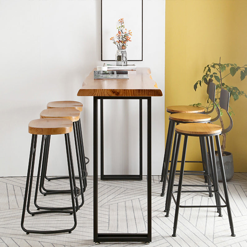 Modern 1/4/7 Pieces Bar Table Set Rectangle Pine Wood Counter Table for Balcony Cafe