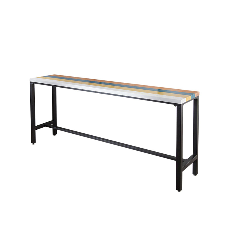 Rectangle Bar Table Set 1/5 Pieces Solid Wood Counter Table with Ladder Back Stools