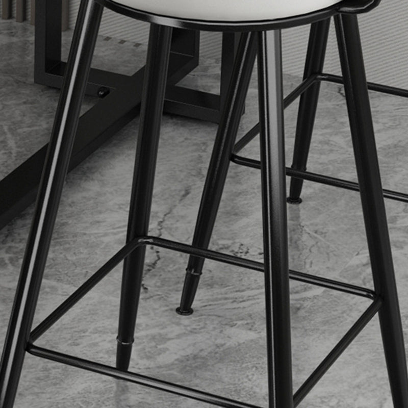 Modern 1/3 Pieces Bar Table Set Rectangle Stone Counter Table with High Stools for Balcony