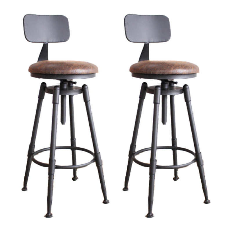 Industrial Armless Rotatable Counter Stool Iron Bar Stool with Pedal for Cafe