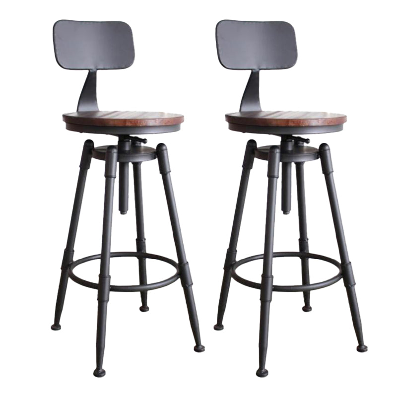 Industrial Armless Rotatable Counter Stool Iron Bar Stool with Pedal for Cafe