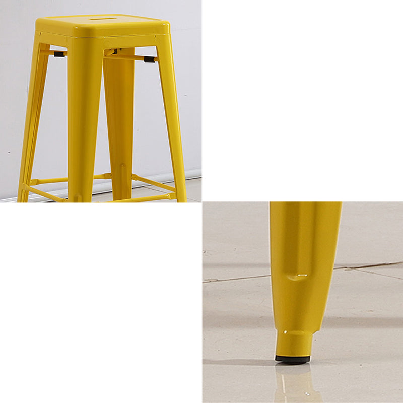 Industrial Stackable Backrest Counter Stool Iron Bar Stool with Pedal for Cafe